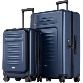 Coolife Luggage Sets Checked Suitcases - 2 Piece, Travel Carry on with Spinner Wheels, Expandable Hardside Large Suitcase with TSA Lock,20+29 Inch Orange in Kuwait