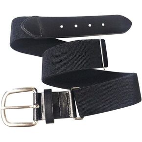 RiToEasysports Baseball Belt Softball Belt Adjustable Waist for Youth and Adult with Elastic Webbing Leather Tab 27.5-51.1 Inch Range for Baseball Golf Running (black) in Saudi Arabia