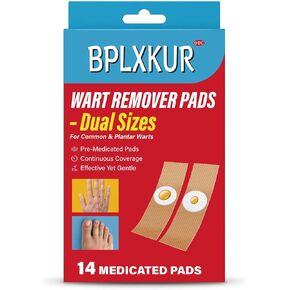 40% Salicylic Acid Wart Remover Pads — Maximum-Strength OTC, Fast-Acting Effectively Removes for Common Warts and Plantar Warts and Periungual Warts, 14 Pads (Dual-Size) and 14 Waterproof PU Films in Kuwait