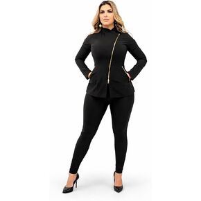 Women’s Tunic Top – Professional Spa & Esthetician Jacket, Long Sleeve with Gold Zipper in Saudi Arabia
