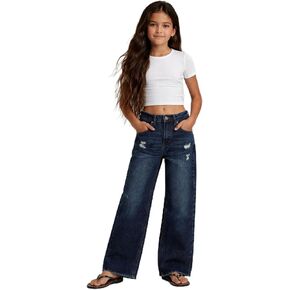 Volcom Girls Wide Leg Jeans - Soft Cotton Relaxed Fit Cute Girls Jeans Super Baggy Denim Pants for Teens with Pockets in Kuwait