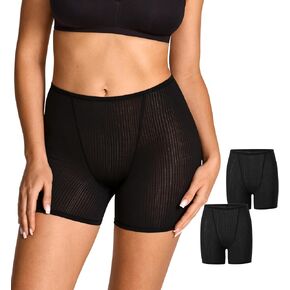Natrelax Boxer Briefs High Waisted Boy Shorts Underwear for Women Soft Stretch Full Coverage Boyshort 2 Pack in Saudi Arabia