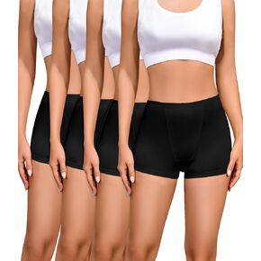 Cotton Boyshorts Underwear for Women, 2-Inch Leg Boyshort Panties, Anti Chafing Soft Stretchy Full Coverage 4 Pack in Saudi Arabia