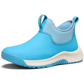 HISEA Women's Ankle Rain Boots, Waterproof Garden Shoes Chelsea Rain Booties, Slip-On Neoprene Working Mud Shoes, Lightweight Rubber Boots for Walking Yard Outdoors in Kuwait