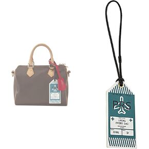 Genuine Leather Bag Charm Decorative Hang Tag & Boarding Pass Keychain for Speedy 25 30 35,Luggage Tag, Suitcase Tags(TAG+Pass-RED) in Saudi Arabia