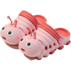 Toddler Kids Cute Caterpillar Clogs Garden Shoes Boys Girls Non-Slip Soft EVA Slip On Slides Slippers Indoor Outdoor Children Water Shoes Shower Beach Pool Sandals in Saudi Arabia