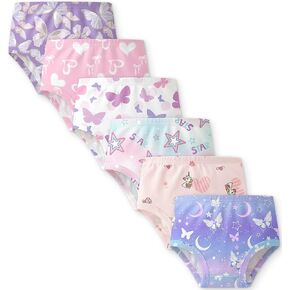 Yoofoss Girls' Underwear, 100% Organic Cotton Soft Toddler Kids Underwear, Tag-free Comfort Girls Panties, 6-Pack Size 2T-10Y in Kuwait