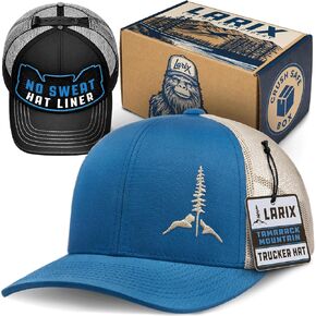 LARIX Trucker Hat Men - Mens Hats with Mesh Back, Snapback, Value Bundle with Hat Sweat Liner and Gift Box, Mens Trucker Hats in Saudi Arabia