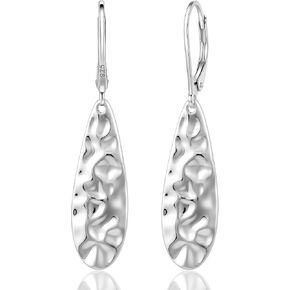 Trinckle 925 Sterling Silver Dangle Earrings, Spiral Twist and Teardrop Leverback Earrings for Women and Girls Hypoallergenic Sterling Silver Dangly Vintage Jewelry for Everyday Silvar Accessories for Wedding Prom in Kuwait
