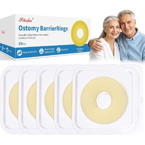 50 PCS 4mm Ostomy Barrier Rings, Medical Hydrocolloid Colostomy Supplies, Moldable Barrier Rings for Ostomy Bag, Suitable for Colostomy, Ileostomy and Urostomy, Skin-Friendly, Leak-Proof Seal in Saudi Arabia