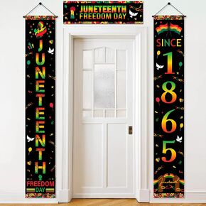 Juneteenth Decorations Party Door Banner - 3pcs Black June 19th Since 1865 Freedom Day Decoration with Door Cover, Juneteenth African American Independence Day Party Supplies in Saudi Arabia