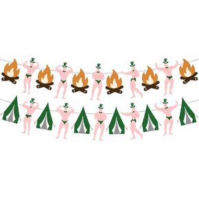Funny Camping Bachelorette Party Banner - Rustic Woodland Theme Bridal Shower Decorations for Bride, Hen Party Supplies, Outdoor Cabin Crew Bachelor(ette) Party Sign, Glamping Photo Booth Prop in Saudi Arabia