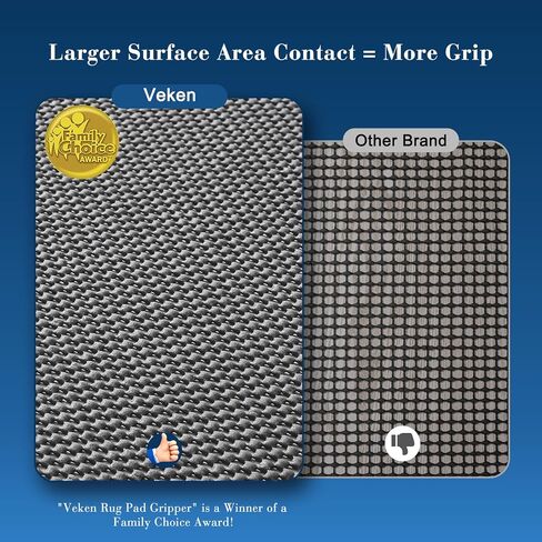 Veken 6x9 Ft Rug Pad Gripper for Hardwood Floors, Non Slip Rug Pads for Area Rugs, Thick Dark Grey Rug Grippers for Tile Floors, Under Carpet Anti Skid Mat, Keep Your Rugs Safe and in Place in Saudi Arabia