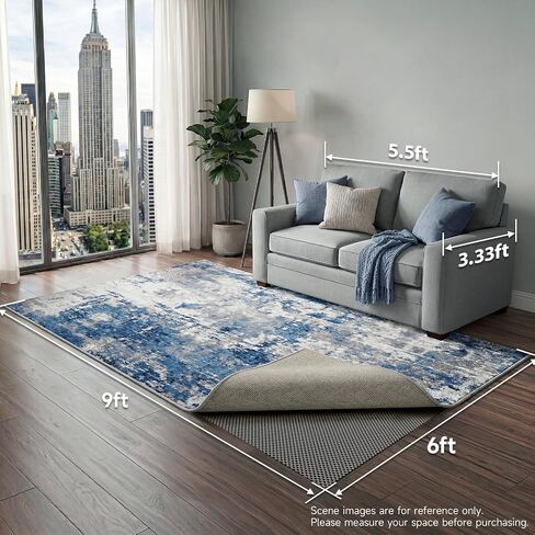 Veken 6x9 Ft Rug Pad Gripper for Hardwood Floors, Non Slip Rug Pads for Area Rugs, Thick Dark Grey Rug Grippers for Tile Floors, Under Carpet Anti Skid Mat, Keep Your Rugs Safe and in Place in Saudi Arabia