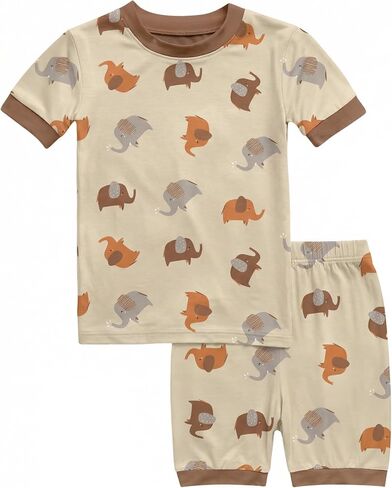 VAENAIT BABY Kids Viscose From Bamboo Pajamas Short Sleeve Premium Summer Sleepwear Toddler Boys Girls Pj Set 6M~12Y in Kuwait