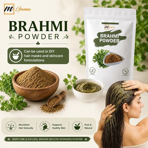 Natural Brahmi Bacopa Monnieri Powder, 1 Pound Herbal Supplement for Hair and Brain Health, 454 Grams in Kuwait