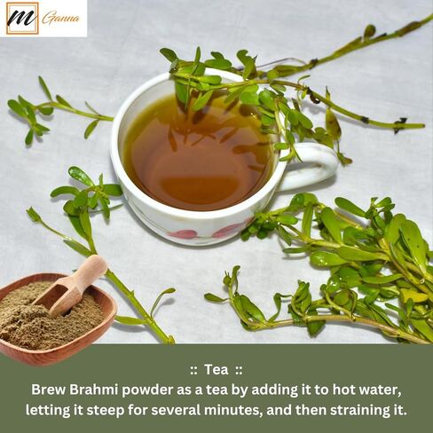 Natural Brahmi Bacopa Monnieri Powder, 1 Pound Herbal Supplement for Hair and Brain Health, 454 Grams in Kuwait