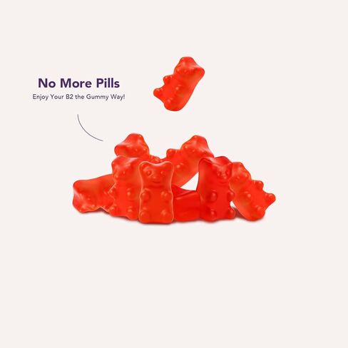 Vitamin B2 Gummies 400mg | Riboflavin 400mg with CoQ10 150mg, Magnesium 200mg | B2 Vitamin 400mg for Kids & Adults, Nervous System & Skin Health | 60 Vegan Chewables（Pack 2 in Saudi Arabia
