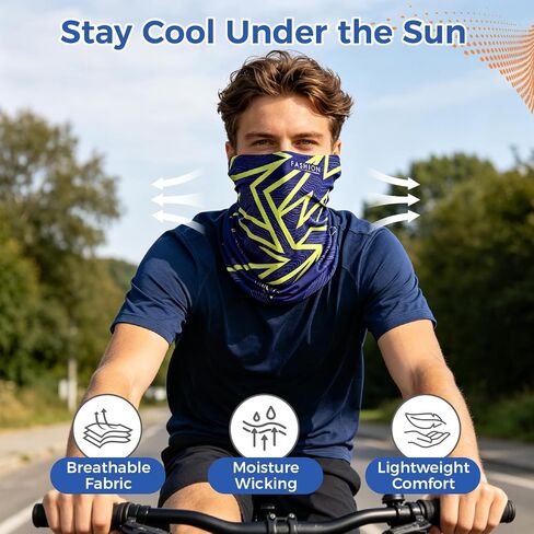 Bacophy 6 Pack Cooling Neck Gaiter for Men Women, UV Sun Protection Face Mask, Breathable Summer Bandana Scarf for Outdoors in Kuwait