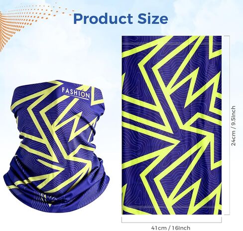 Bacophy 6 Pack Cooling Neck Gaiter for Men Women, UV Sun Protection Face Mask, Breathable Summer Bandana Scarf for Outdoors in Kuwait