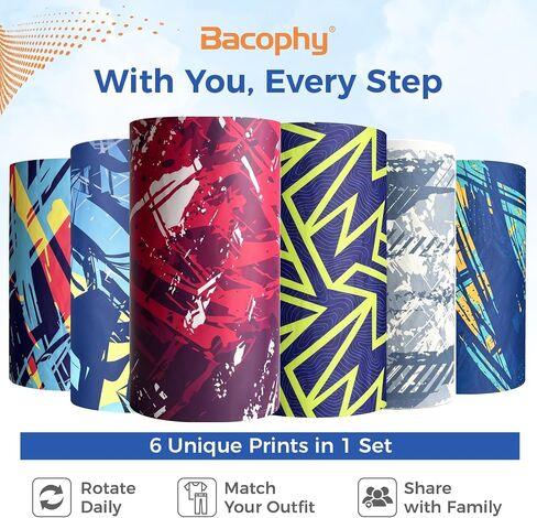 Bacophy 6 Pack Cooling Neck Gaiter for Men Women, UV Sun Protection Face Mask, Breathable Summer Bandana Scarf for Outdoors in Kuwait