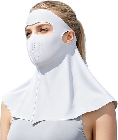 UPF 50+ Sun Protection Face Mask with Neck Coverage, UV Face Mask for Outdoor Activities, Unisex Breathable Sun Mask in Kuwait
