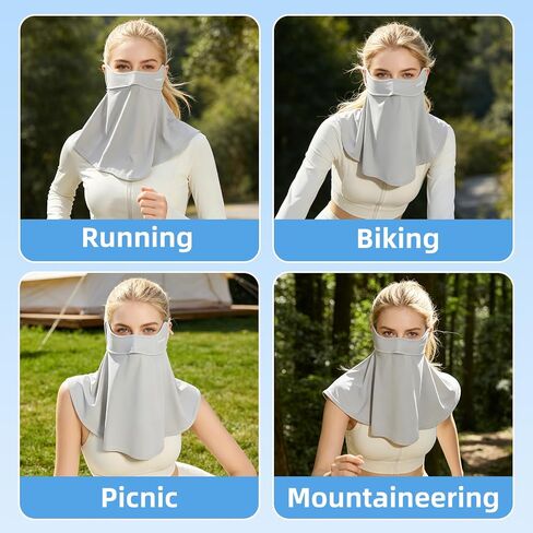 UPF 50+ Sun Protection Face Mask with Neck Coverage, UV Face Mask for Outdoor Activities, Unisex Breathable Sun Mask in Kuwait