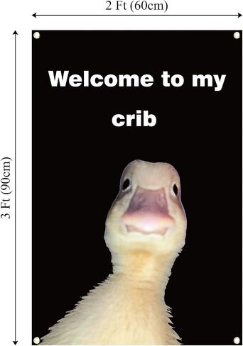 Welcome to My Crib Flag 2x3 Feet with 4 Brass Grommets Funny Flags for College Dorm Room Teen Bedroom Living Room Art Deco Tapestry Flag. ﻿ in Saudi Arabia