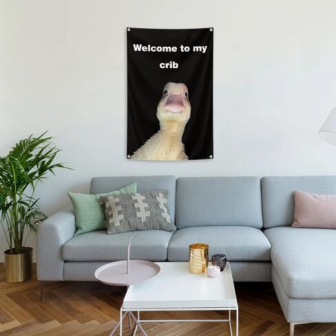 Welcome to My Crib Flag 2x3 Feet with 4 Brass Grommets Funny Flags for College Dorm Room Teen Bedroom Living Room Art Deco Tapestry Flag. ﻿ in Saudi Arabia