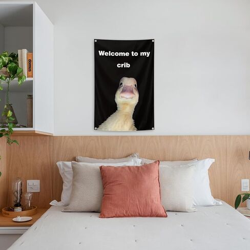 Welcome to My Crib Flag 2x3 Feet with 4 Brass Grommets Funny Flags for College Dorm Room Teen Bedroom Living Room Art Deco Tapestry Flag. ﻿ in Saudi Arabia