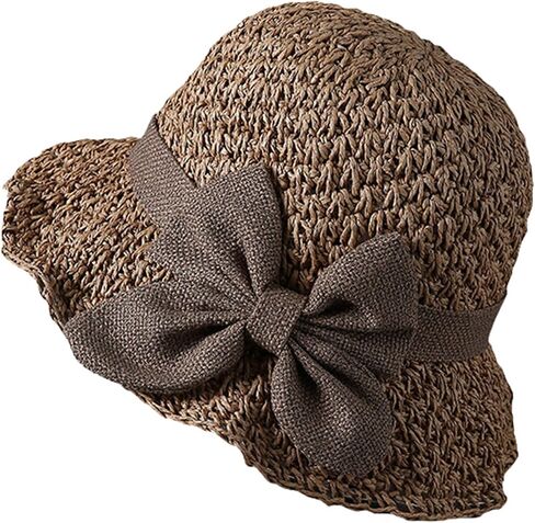 Woven Straw Sun Hat Women Elegant Summer Beach Bucket Cap Wide Brim Travel Sun Hat Stylish Handmade Packable in Saudi Arabia