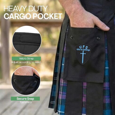 UFS Men’s Utility Kilt – Traditional Scottish Kilt for Men, Cotton Casual & Costume Wear in Saudi Arabia