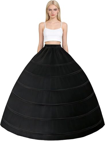 Women's Crinoline Petticoat 6 Hoop Long Underskirt Puffy A-Line Slip for Under Bridal Wedding Dress Ball Gown in Saudi Arabia