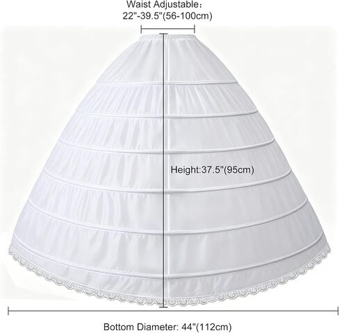 Women's Crinoline Petticoat 6 Hoop Long Underskirt Puffy A-Line Slip for Under Bridal Wedding Dress Ball Gown in Saudi Arabia