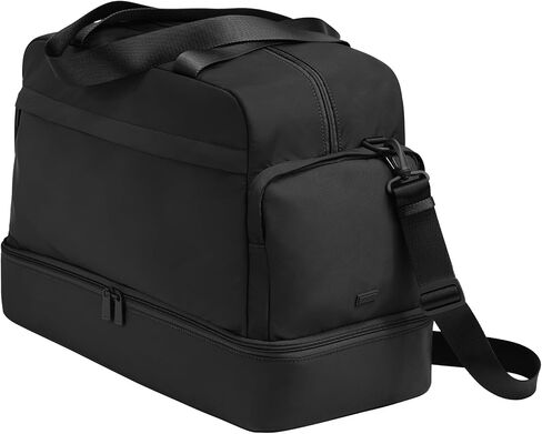 Away Featherlight Weekender Bag, 44L Carry On Travel Duffel with Laptop Sleeve and Shoe Compartment, Jet Black in Kuwait