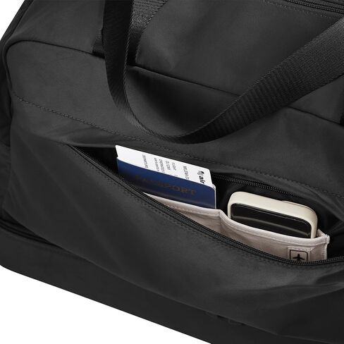 Away Featherlight Weekender Bag, 44L Carry On Travel Duffel with Laptop Sleeve and Shoe Compartment, Jet Black in Kuwait