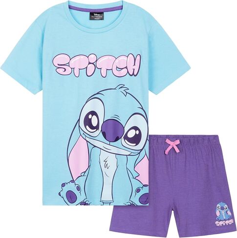 Disney Stitch Girls Short Pajama Sets, Cozy Breathable Loungewear - Stitch Gifts in Kuwait