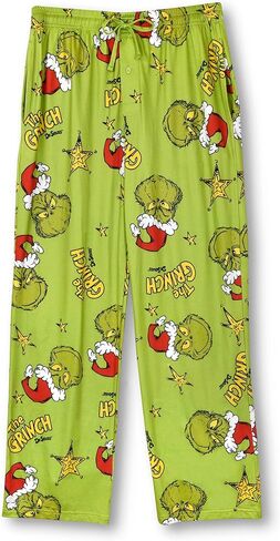 بنطال رجالي من Fifth Sun يحمل شعار The Grinch Christmas Classic ذو وجوه كرتونية in Kuwait