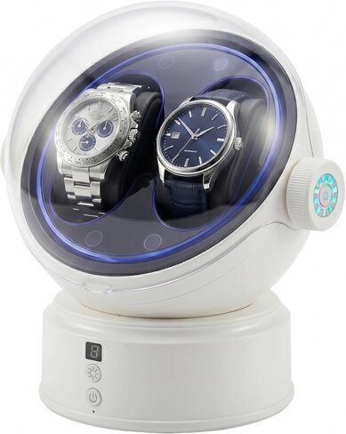 MALTERZER Rechargeable Watch Winder Flexible Single/Dual Slot Design, Automatic Watch Winder with Dual Color LED Light, 4 Modes, Long Standby for Travel in Saudi Arabia