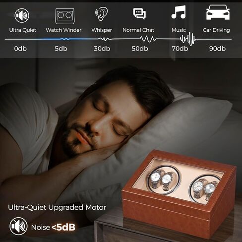 ANWBROAD Watch Winder for Automatic Watches, Automatic Watch Winder Box with 4 Watch Rotator and 6 Extra Storages, 4 Watch Winder with Japanese Quiet Motor, Watch Winders for Men & Women, UJWW012Z in Saudi Arabia