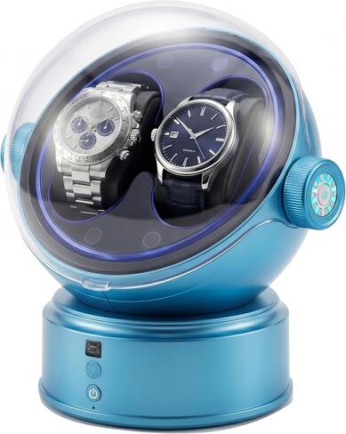 MALTERZER Rechargeable Watch Winder Flexible Single/Dual Slot Design, Automatic Watch Winder with Dual Color LED Light, 4 Modes, Long Standby for Travel in Saudi Arabia