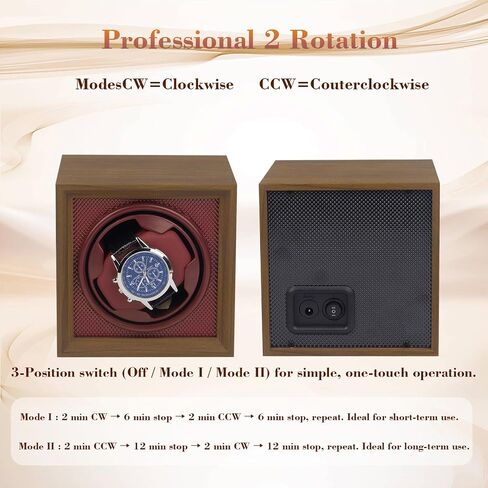 Automatic Watch Winder for Automatic Watches, Single Watch Winder Box with Quiet Motor, Wooden Watch Winder Case with Display Window, Watch Rotator Storage Organizer for Men and Women in Saudi Arabia