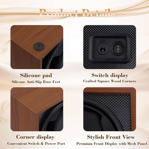 Automatic Watch Winder for Automatic Watches, Single Watch Winder Box with Quiet Motor, Wooden Watch Winder Case with Display Window, Watch Rotator Storage Organizer for Men and Women in Saudi Arabia