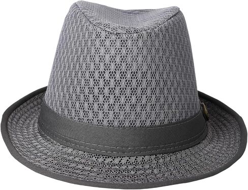 OIDEA Men's Mesh Breathable Fedora Hat: Simple Strappy Foldable Casual Fedora Hat for Men Lightweight Formal Occasion Outdoor Gray in Kuwait