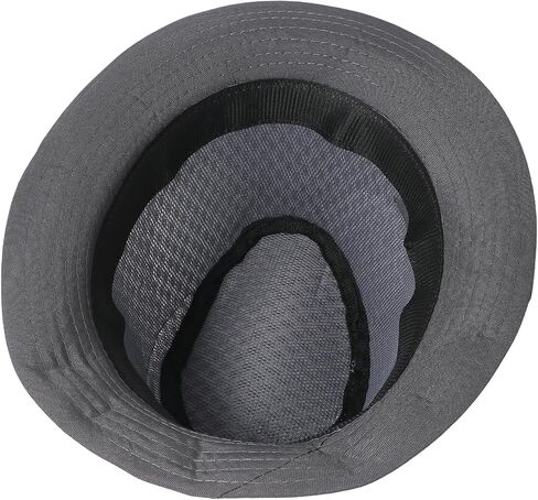 OIDEA Men's Mesh Breathable Fedora Hat: Simple Strappy Foldable Casual Fedora Hat for Men Lightweight Formal Occasion Outdoor Gray in Kuwait