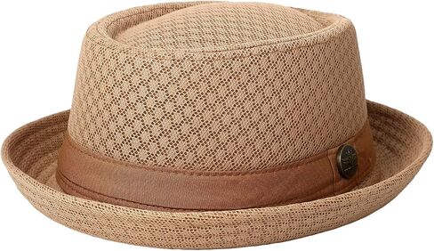 OIDEA Men's Mesh Breathable Dress Hats: Simple Strappy Flat Top Casual Fedora Hat for Men Light Formal Occasion Outdoor White in Kuwait