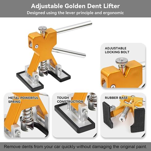 97pcs Dent Puller Kit, Paintless Dent Removal Kit for Dent Repair, Dent Repair Kit with Golden Lifter, Slide Hammer T-Bar, Bridge Puller, Car Dent Puller Kit for Auto Hail Damage Door Ding in Saudi Arabia