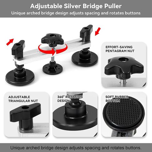97pcs Dent Puller Kit, Paintless Dent Removal Kit for Dent Repair, Dent Repair Kit with Golden Lifter, Slide Hammer T-Bar, Bridge Puller, Car Dent Puller Kit for Auto Hail Damage Door Ding in Saudi Arabia