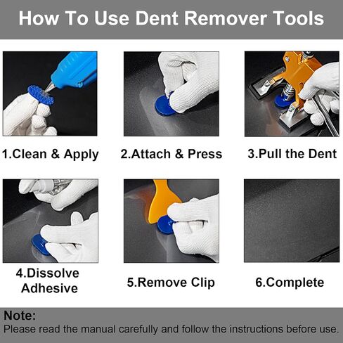 97pcs Dent Puller Kit, Paintless Dent Removal Kit for Dent Repair, Dent Repair Kit with Golden Lifter, Slide Hammer T-Bar, Bridge Puller, Car Dent Puller Kit for Auto Hail Damage Door Ding in Saudi Arabia