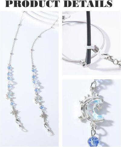 Sunglasses Chain for Women, Adjustable Eyeglasses Holders Around Neck Glasses Charms for Eyewear Retainer Strap in Kuwait